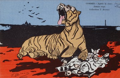 Caricature of Justin-Louis-Emile Combes as a Tiger Eating the Clerics, cover of 